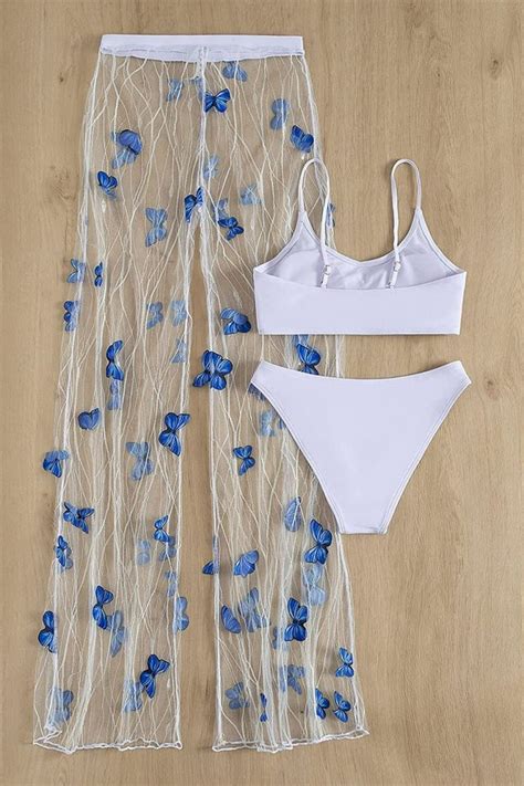 Women S Piece Swimsuit Full Coverage Bikini Set With Butterfly Cover Up Pants Artofit