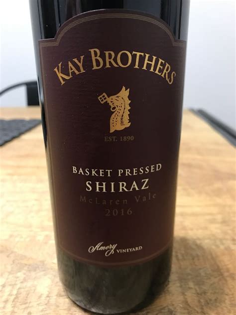 2016 Kay Brothers Shiraz Basket Pressed Amery Vineyards Australia