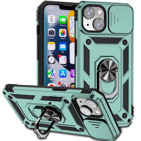 Dteck Armor Case for iPhone 14 Plus Stand Case with Slide Camera Cover ...