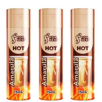 Kit 03 Gel Hot Comestível de Amarula Saboroso 15Ml ForSexy For Sexy