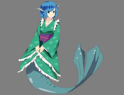 Mermaid Kimono Japanese Wakasagihime 2k Transparent Touhou