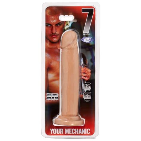 Working Man Your Mechanic 7in Dildo W Suction Cup Thin Light