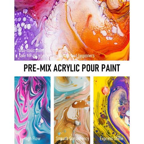 Nicpro 14 Colors Large Bulk Acrylic Pour Paint Set 338 Oz1000 Ml