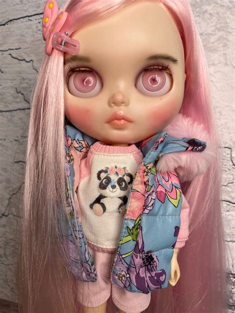 Custom Blythe Doll Ooak Blythe Doll Pink Hair Art Doll Etsy