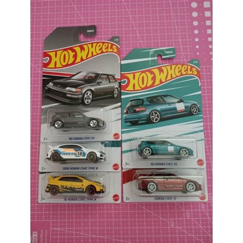Hot Wheels 90 Honda Civic EF 92 Honda Civic EG Honda Civic SI 16 Honda Civic Type R 2018 Honda
