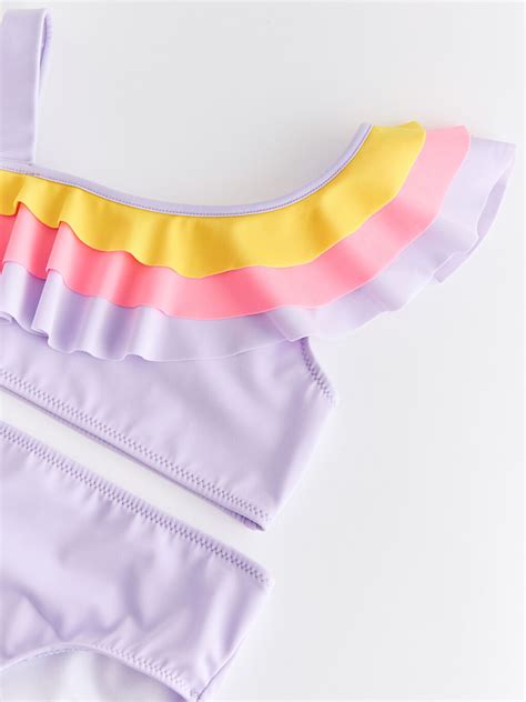 L La Renk Bloklu K Z Ocuk Bikini S Z Sul Lcw