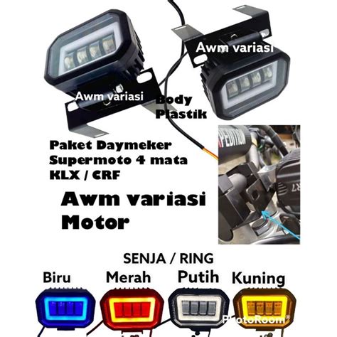 Jual LAMPU LED SUPERMOTO DUDUKAN KLX CRF KTM VIAR GTX LAMPU DAYMEKET 4