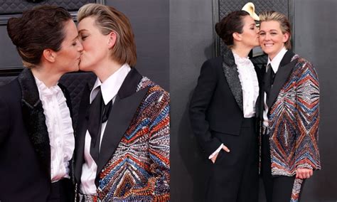 Brandi Carlile kisses wife Catherine Shepherd on Grammys red carpet