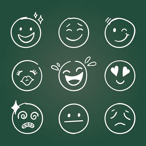 Emojis Enfrenta Cone Em Estilo Desenhado M O Doddle Emoticons Vetor