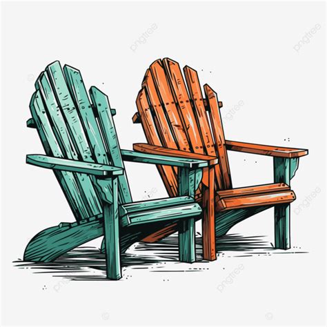 Adirondack Chairs Vector Sticker Clipart Two Adirondack Chairs On