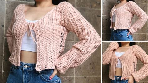 Satisfacer Oswald Multitud Chaqueta Cardigan A Crochet Indefinido