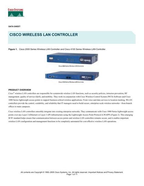 CISCO WIRELESS LAN CONTROLLER