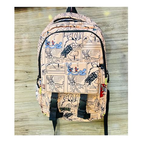 Mochila Looney Tunes Creme Unissex Shopee Brasil