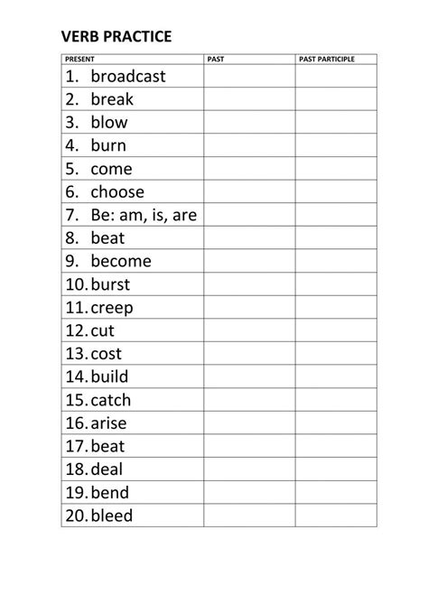 Past Participles Worksheet For Th Grade Live Worksheets Worksheets