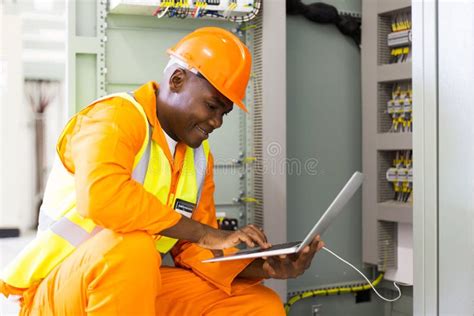 African Electrical Engineer Using Laptop Stock Photos Free Royalty