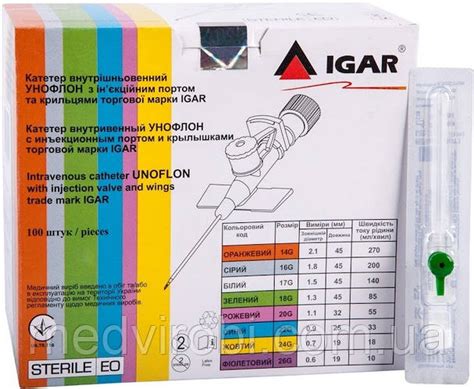 Купити Катетери внутрішньовенні 20G УНОФЛОН ТМ IGAR, рожевий, ціна 7.70 ...