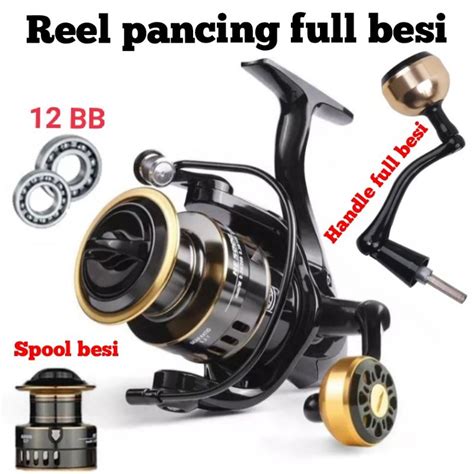 Jual Reel Gulungan Pancing 12 BB Reel Pancing Laut Full Besi Kuat Max