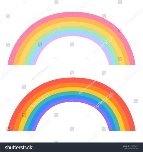 Set Cute Rainbow Vector Illustrations Pastel Stock Vector Royalty Free