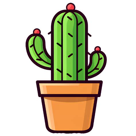 Cactus in a pot drawing ai generative 28866752 PNG