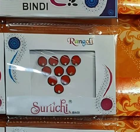 plain suruchi rangoli stone bindi red  rs box  kolkata id