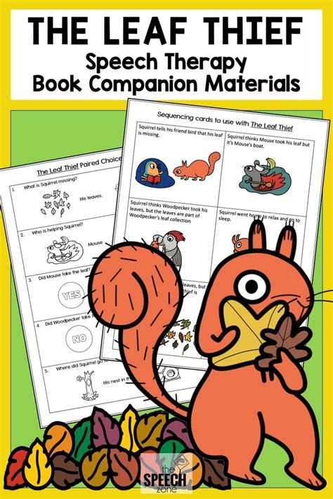 The Leaf Thief Speech Language Book Companion Speech Therapy Book