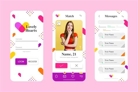 Free Vector Dating App Interface Template Collection