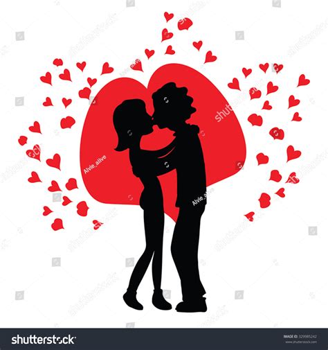 Romantic Couple Love Kissing Vector Illustration Stock Vector 329985242 Shutterstock