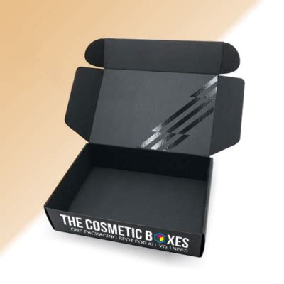 Custom Printed Black Mailer Boxes Wholesale The Cosmetic Boxes UK