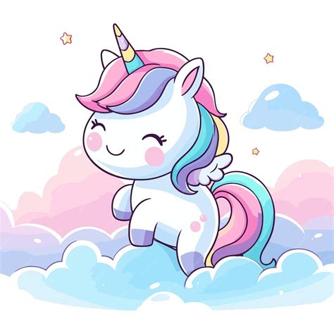 Unicornio Com Arco Iris - Um unicórnio de desenho animado com um arco-íris na cauda | Vetor Premium
