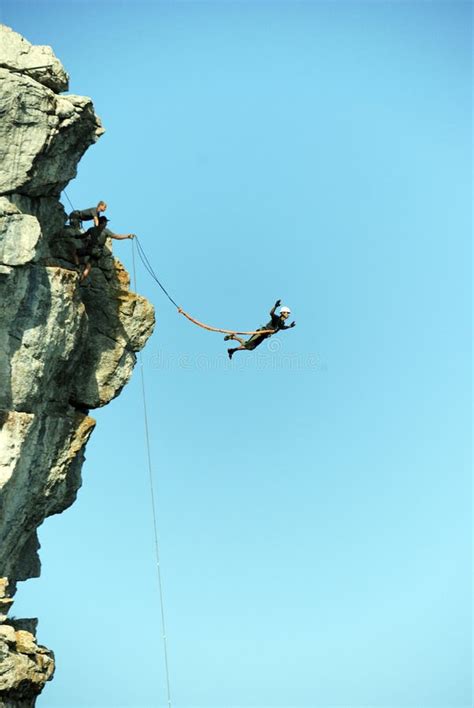 Jump Off A Cliff With A Ropebungee Jumping Stock Photo Image 47172153