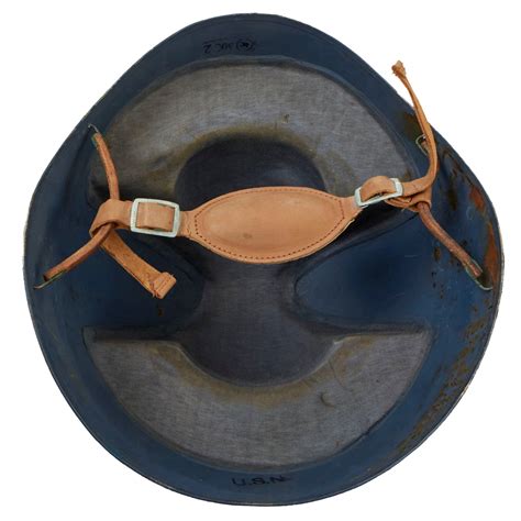 Original Us Wwii Navy Usn Mk2 Talker Flak Helmet With Chin Strap