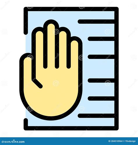 Palm Scanning System Icon Vector Flat Stock Illustration - Illustration