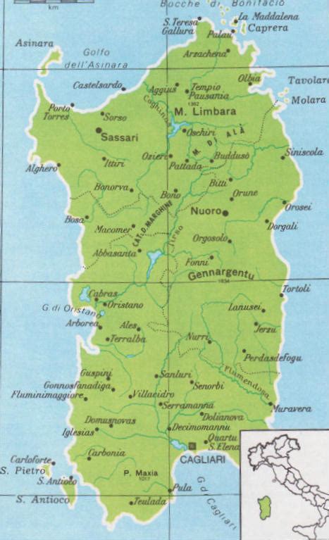 Cartine Geografiche Della Sardegna Italia