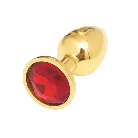 Plug Anal Metalico Dorado Con Joya Small X Mm Bulk Infarta Toys
