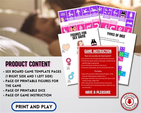 Printable Sex Game For Couples Naughty Adult Game Erotic Night Bedroom Fantasy Sex Game
