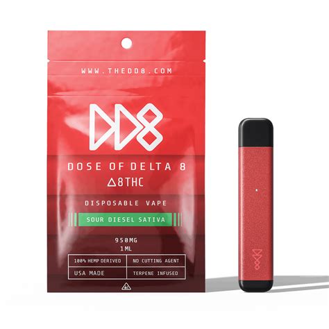 Dd8 Dose Of Chill Dd8 Delta 8 Disposable Vape Pen Sour Diesel Sativa 1ml Leafly