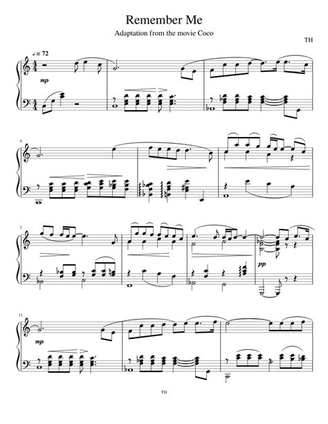 Remember Me - Coco Theme Song Sheet music for Piano (Solo) | Musescore.com