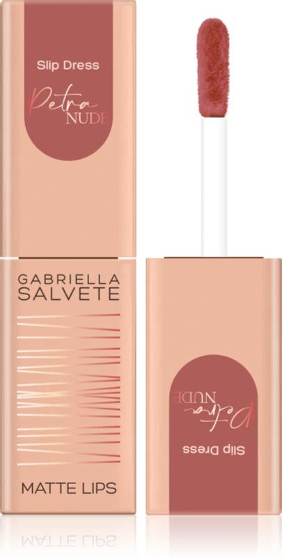 Gabriella Salvete Petra Nude Slip Dress rouge à lèvres liquide avec