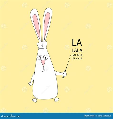 Rabbit Symbol Of 2023 Ophthalmologist Vector Hand Drawn Doodle Stock