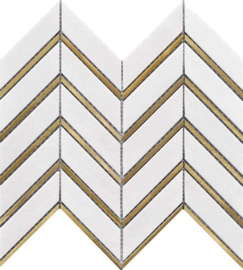 Gold And White Chevron Pattern