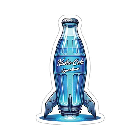 Kiss Cut Blue Nuka Cola Quantum Bottle Sticker Fallout Game Vinyl Decal