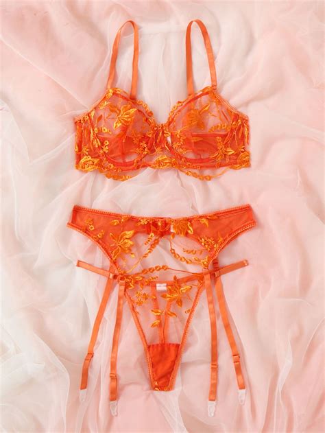 Lot de 3 Lingerie Sexy Femme Sous Vêtements Ensemble Soutien Gorge G String Porte Jarretelles