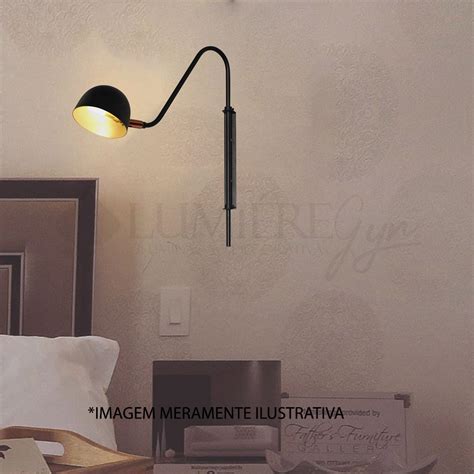 Arandela Shell Preto Spotline Lumieregyn Ilumina O Decorativa