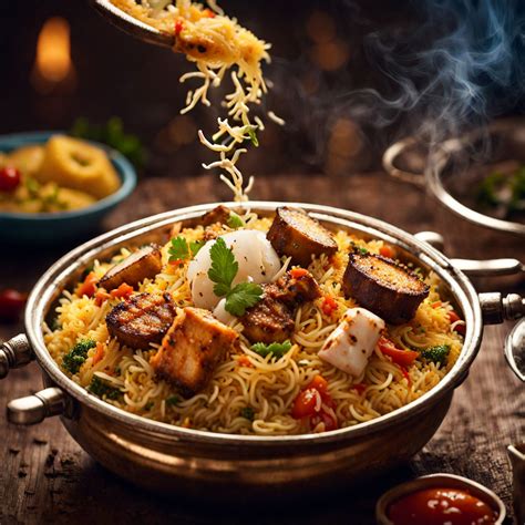 Dynamic Shot Of Veg Shai Paneer Biryani By Great Living Playground