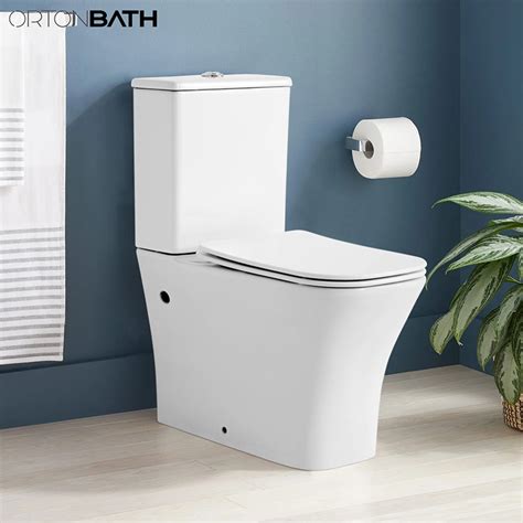 Ortonbath Fully Back To Wall Two Piece Wash Down Rectangle Bowl Toilet