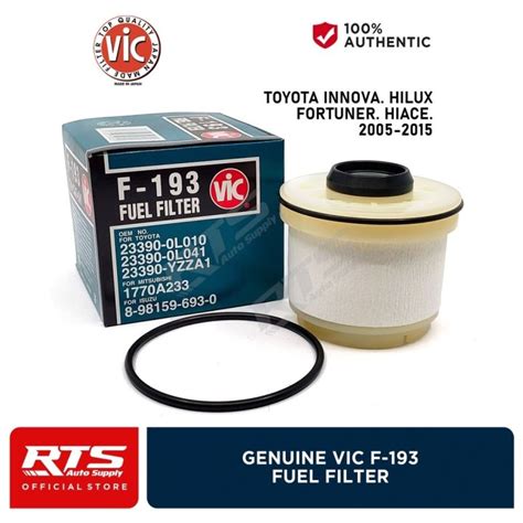 VIC Fuel Filter F193 For Toyota Innova Fortuner Hilux Hiace 2005 2015