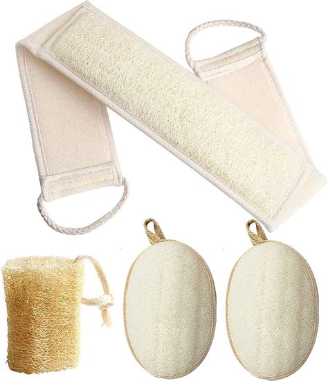 Amazon 4 In 1 Exfoliating Natural Loofah Back Scrubber Set Luffa