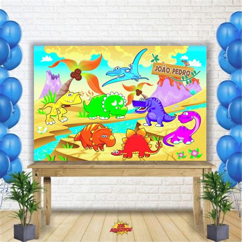 Painel Lona Dinossauro Safari Cute Baby Festa Filho Infantil