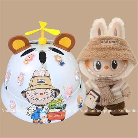 Nón bảo hiểm vành tròn hình Labubu Capybara cực hot SIZE LỚN VÀ BÉ hàng chính hãng Lota