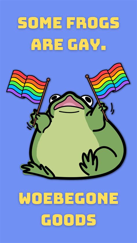 Chaotic Frog Waving Rainbow Gay Pride Flags Sticker